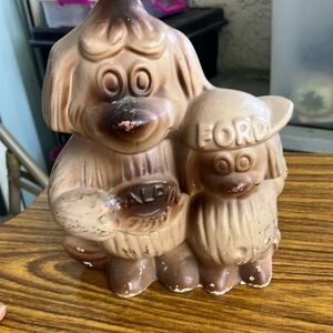 Vintage Rare GALPIN FORD Dog Piggy Bank